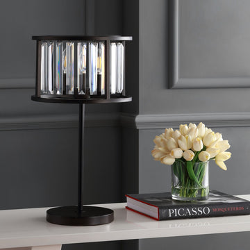 Bevin 21.5" Metal/Crystal LED Table Lamp - JONATHAN Y
